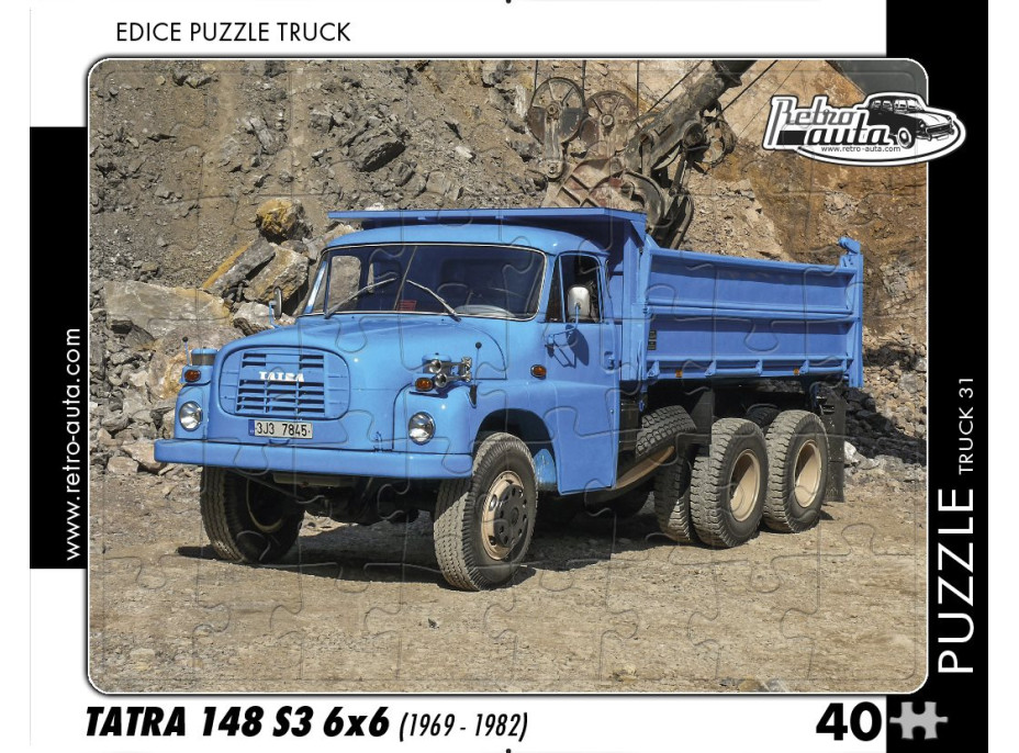 RETRO-AUTA Puzzle TRUCK č.31 Tatra 148 S3 6x6 (1969 - 1982) 40 dílků