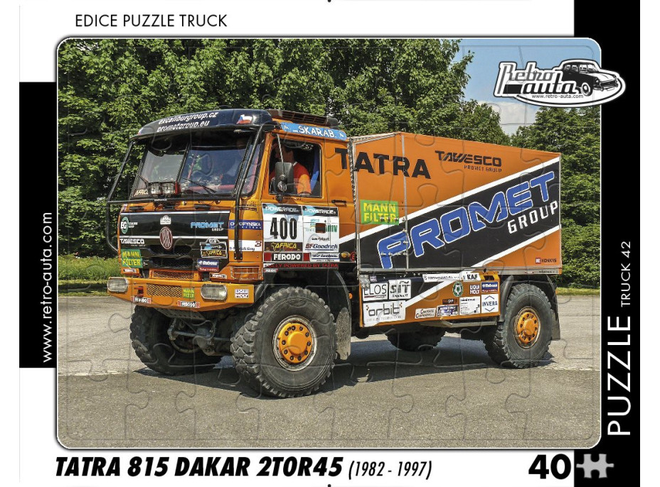 RETRO-AUTA Puzzle TRUCK č.42 Tatra 815 Dakar 2T0R45 (1982 - 1997) 40 dílků