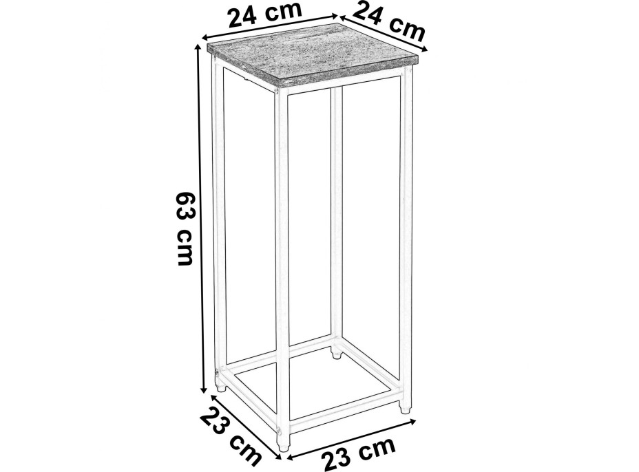 Stojan na květiny ARBEN 60 cm - dub craft/černý