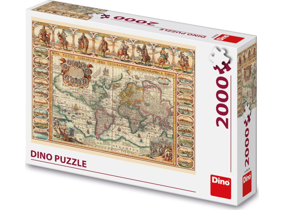 DINO Puzzle Historická mapa světa 2000 dílků