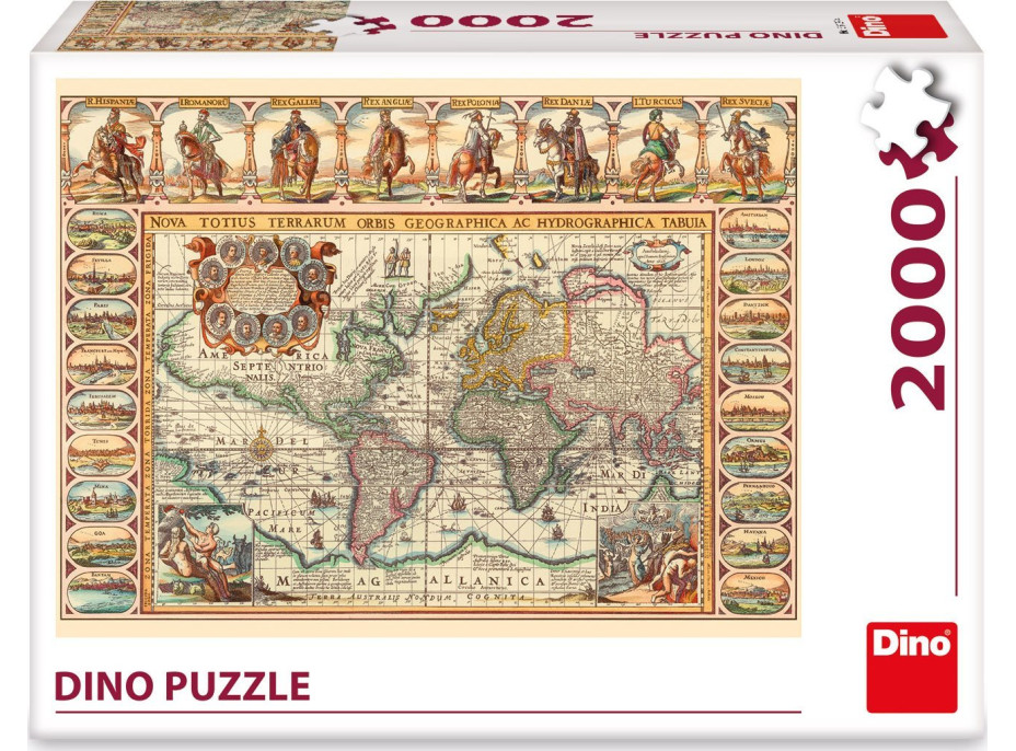 DINO Puzzle Historická mapa světa 2000 dílků