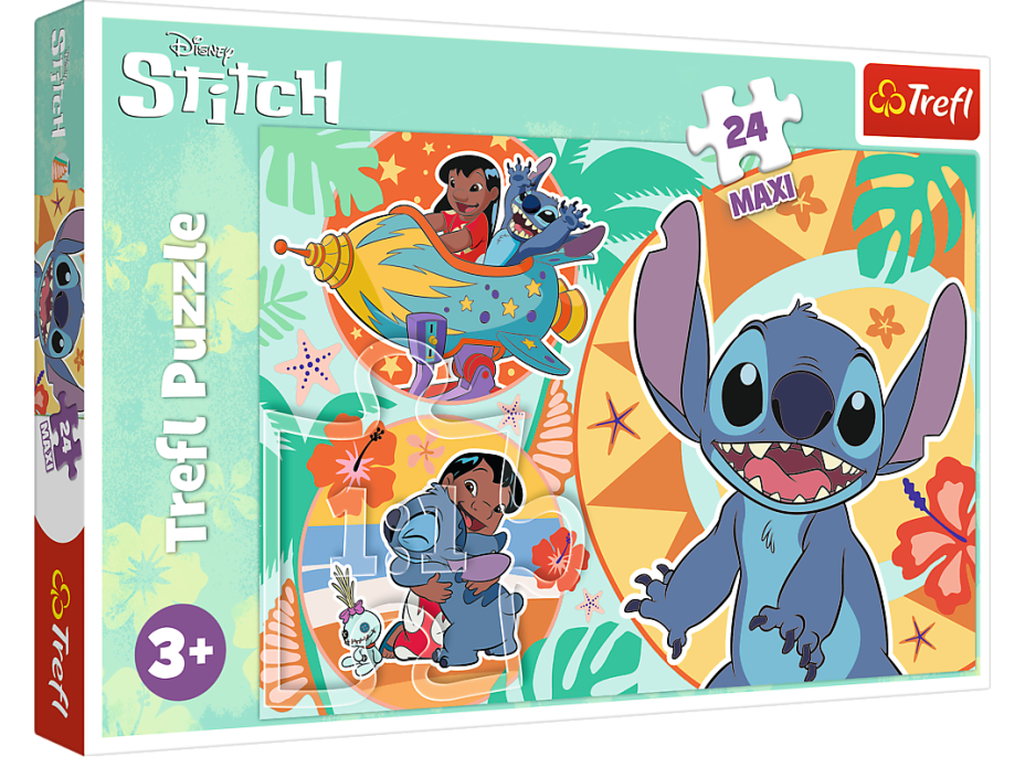 TREFL Puzzle Lilo&Stitch: Šťastný den MAXI 24 dílků