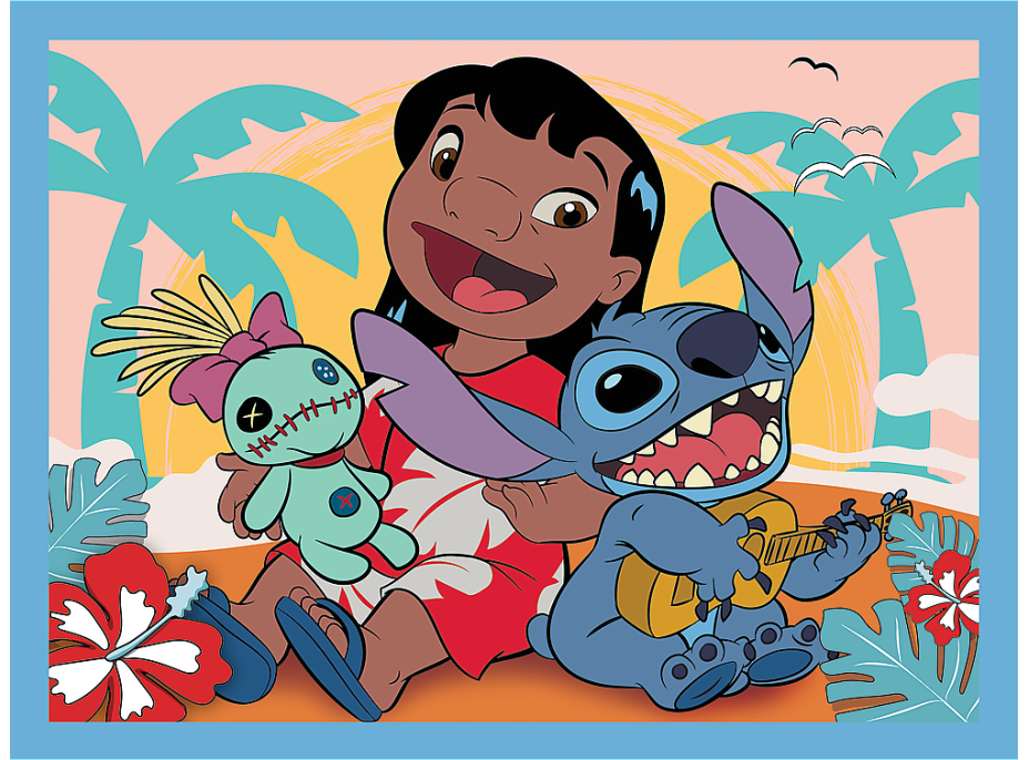 TREFL Sada 3v1 Lilo&Stitch: Šťastný den (2x puzzle + pexeso)