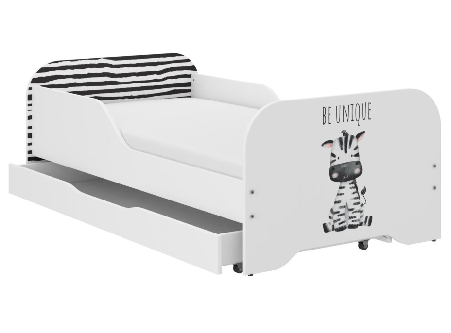 Dětská postel KIM - SAFARI ZEBRA 160x80 cm