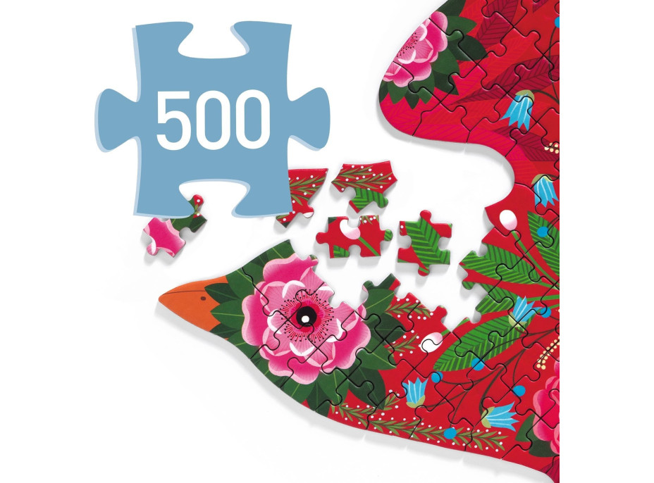 DJECO Obrysové puzzle Ptáček 500 dílků