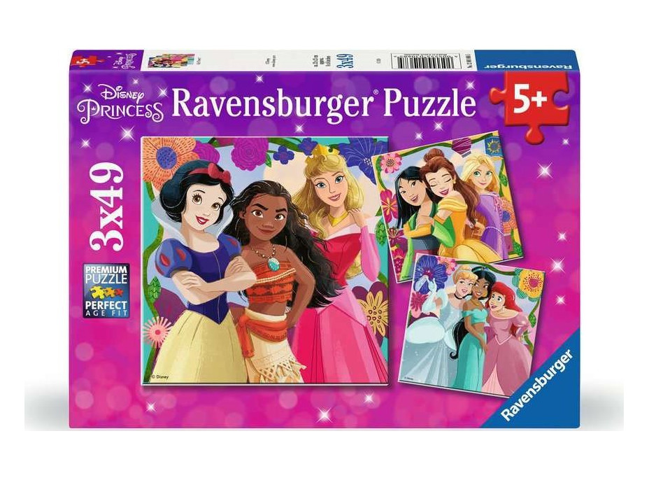 RAVENSBURGER Puzzle Disney: Princezny z pohádek 3x49 dílků