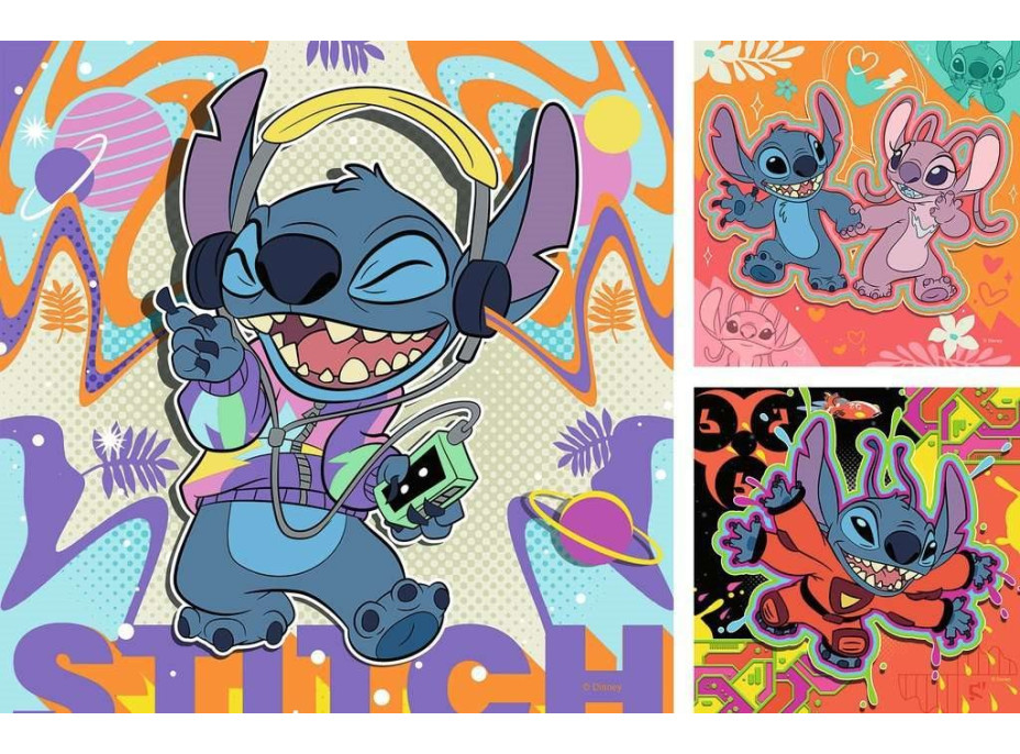 RAVENSBURGER Puzzle Disney: Stitch 3x49 dílků