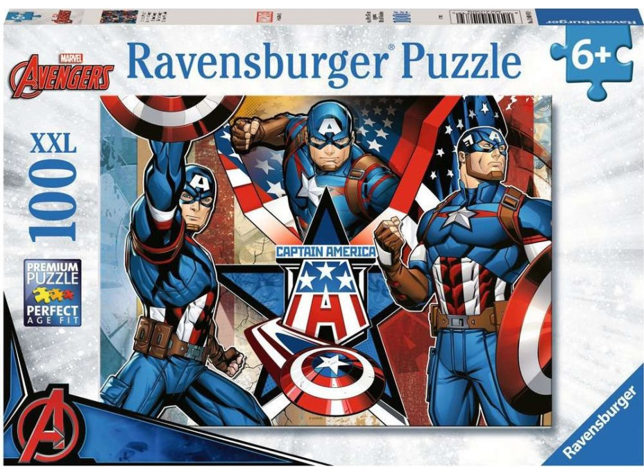 RAVENSBURGER Puzzle Marvel: Kapitán Amerika XXL 100 dílků