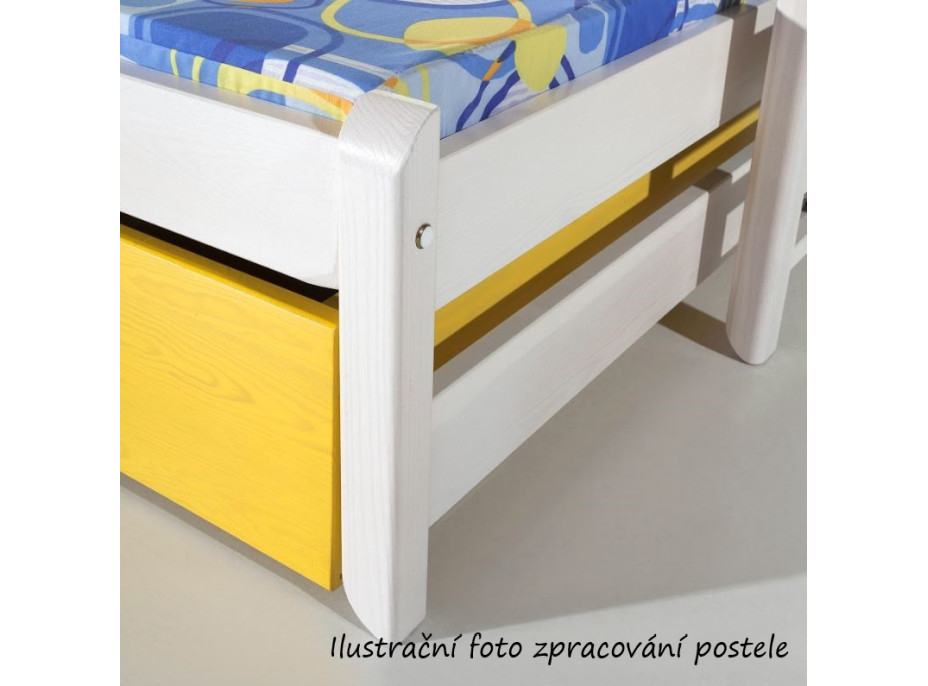 Dětská domečková postel z masivu borovice ASHER se šuplíky a přistýlkou - 200x90 cm - bílá