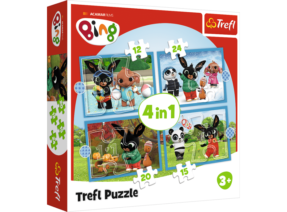 TREFL Puzzle Bing: Roční období 4v1 (12,15,20,24 dílků)