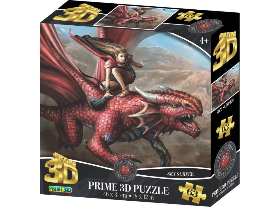 PRIME 3D Puzzle Dračí jezdec 3D 63 dílků