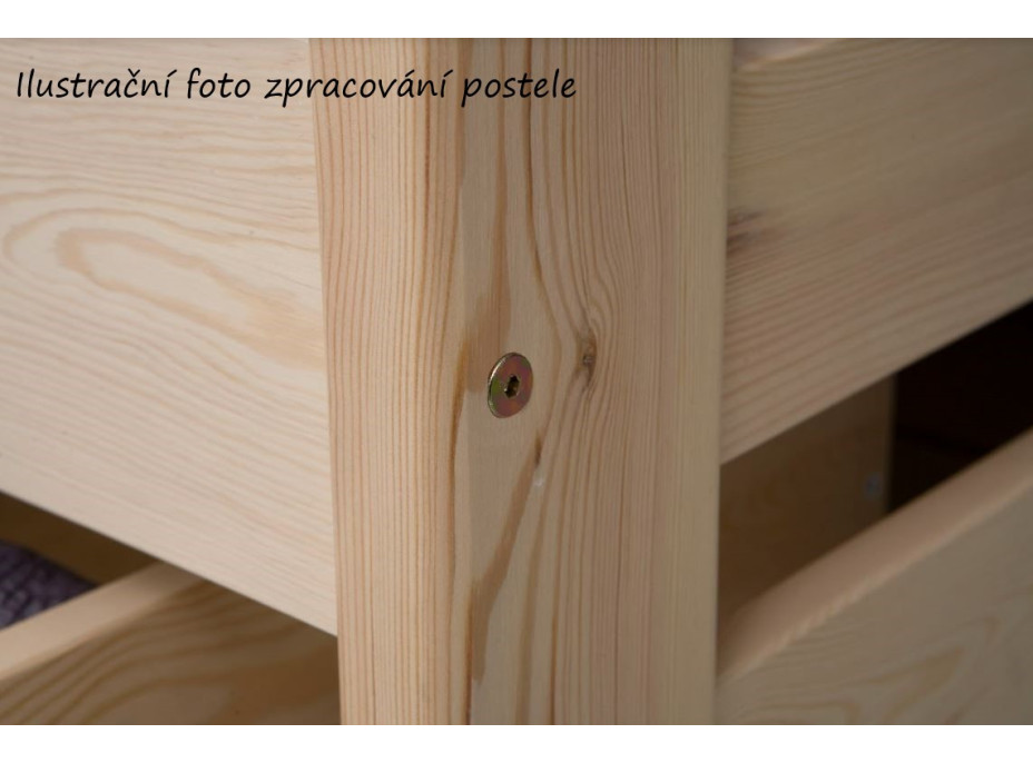 Dětská domečková postel z masivu borovice ASHER II se šuplíky a přistýlkou - 200x90 cm - přírodní borovice