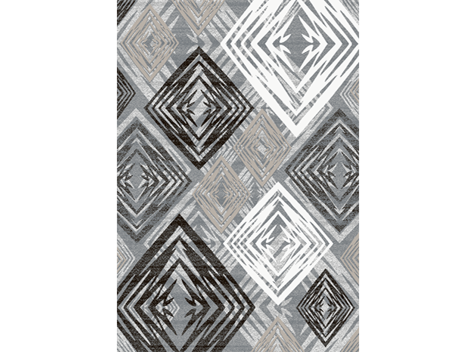 Kusový koberec TANGO Rhombus - šedý/tmavě šedý