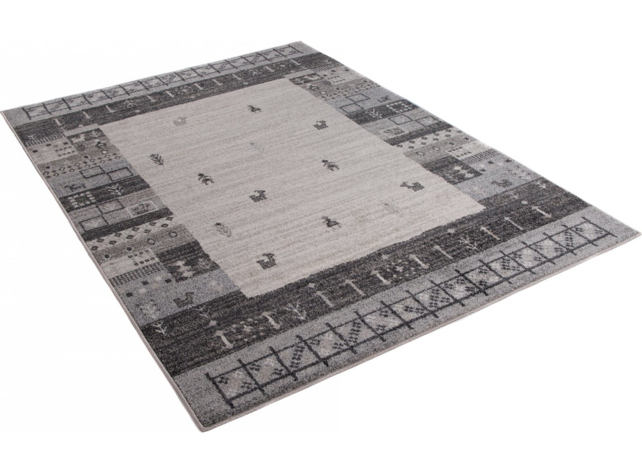 Kusový koberec SARI Folk - krémový/šedý