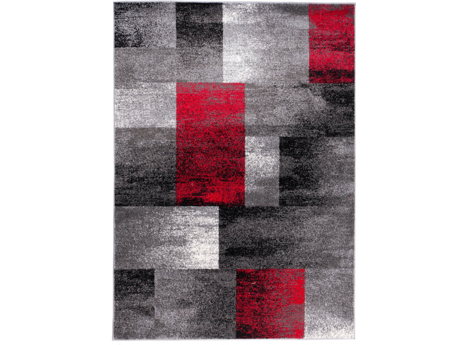 Kusový koberec JÁVA Composition - šedý/červený