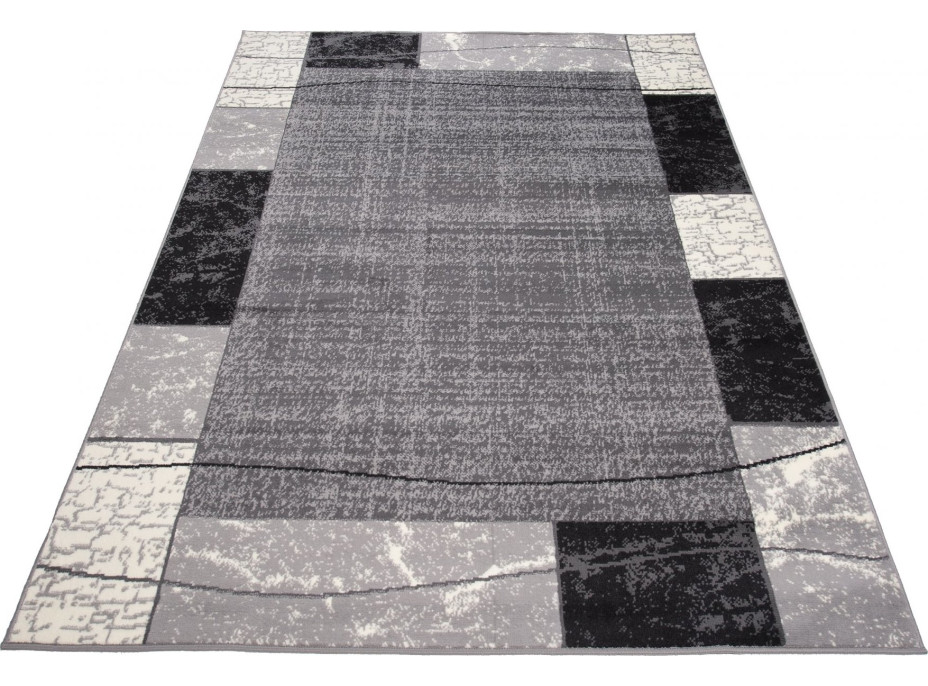 Kusový koberec TAPIS Tiles - tmavě šedý