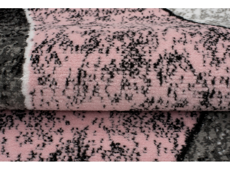 Kusový koberec TAPIS Waves - růžový/šedý