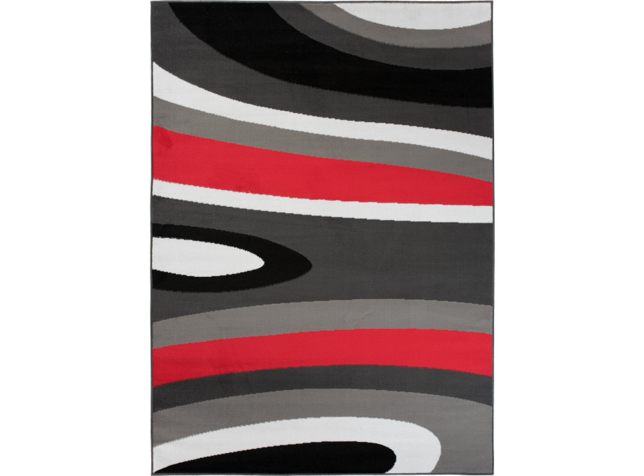 Kusový koberec MAYA Waves - červený/šedý