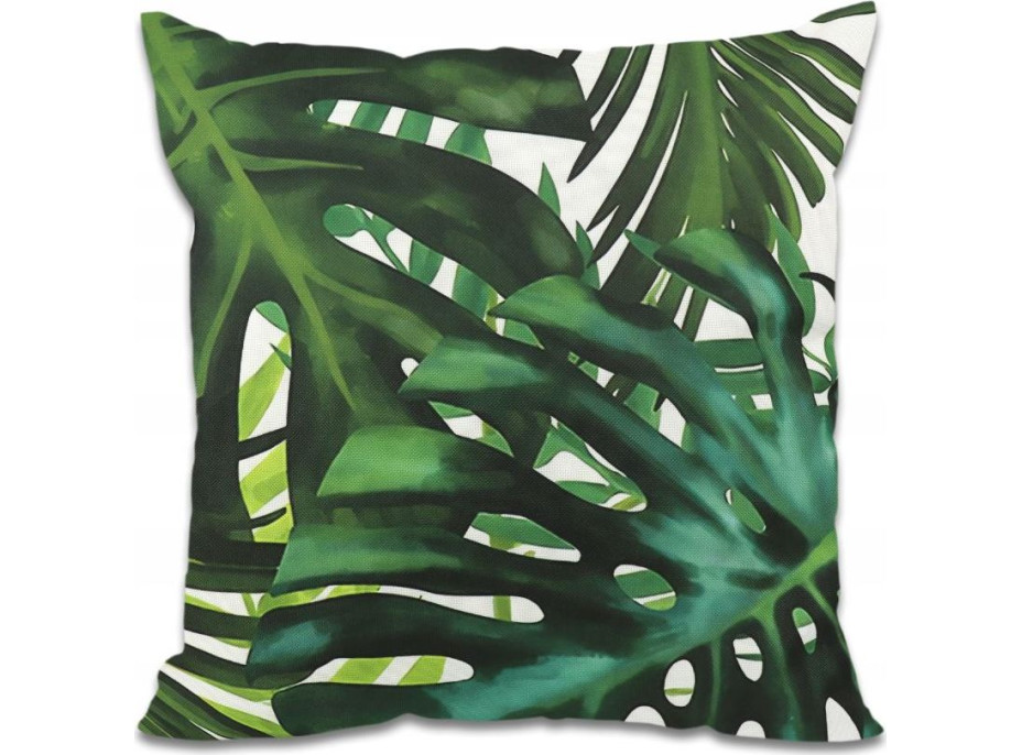 Voděodolný povlak na polštář BOTANIC Monstera 45x45 cm - zelený