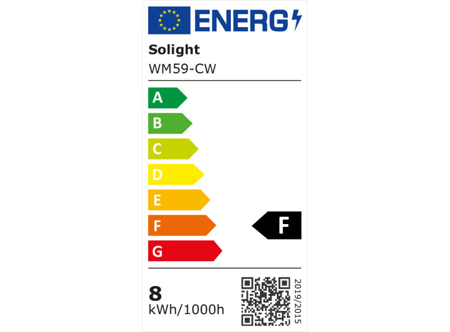 LED COB pásek, sada s adaptérem, vypínač, 5m, 8W/m, 800lm/m, studená bílá