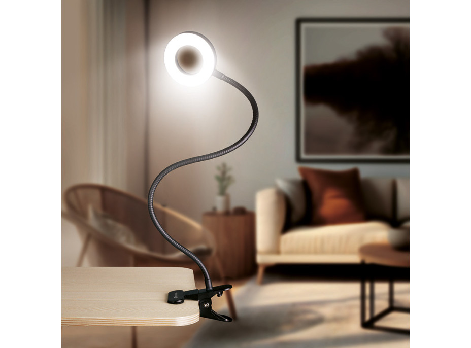 LED stmívatelná stolní lampička s klipem - 300lm - USB