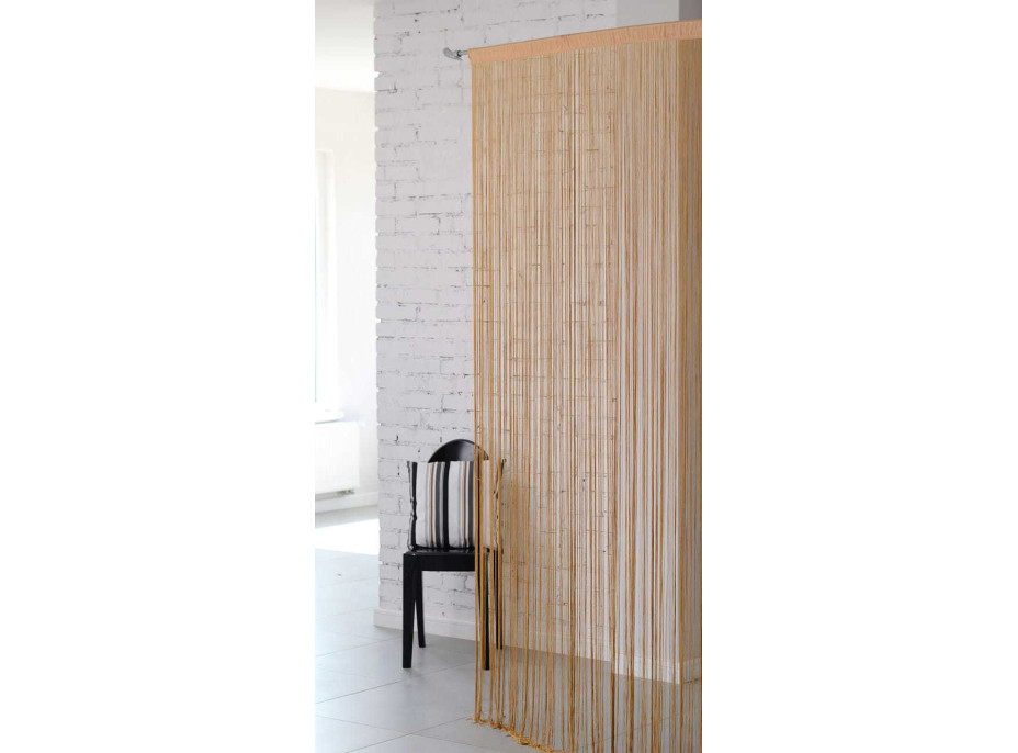 Šňůrkový závěs SPAGHETTI 90x280 cm - béžový