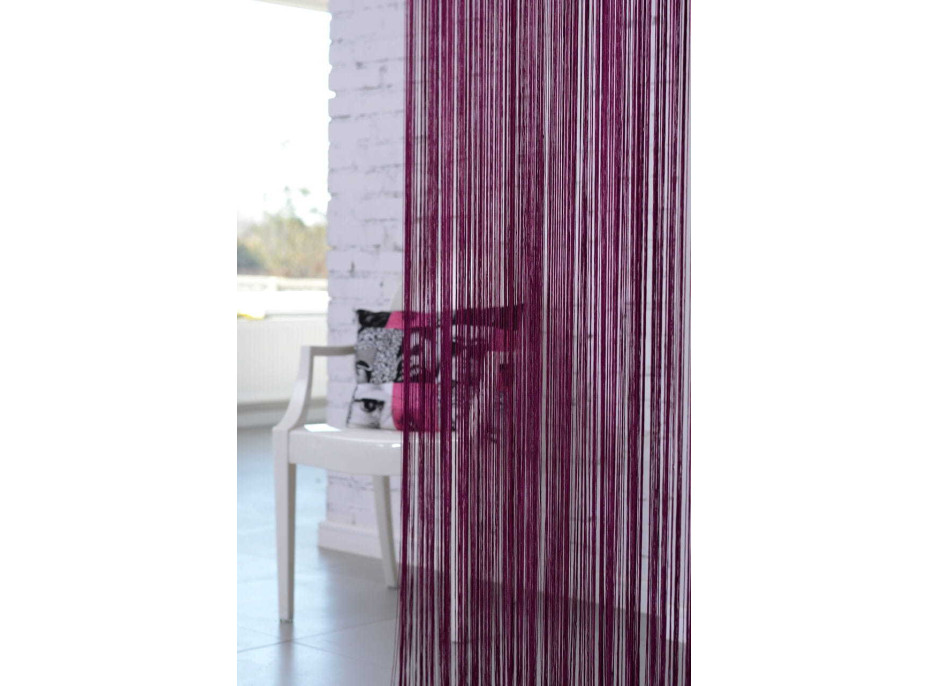 Šňůrkový závěs SPAGHETTI 90x280 cm - fialový