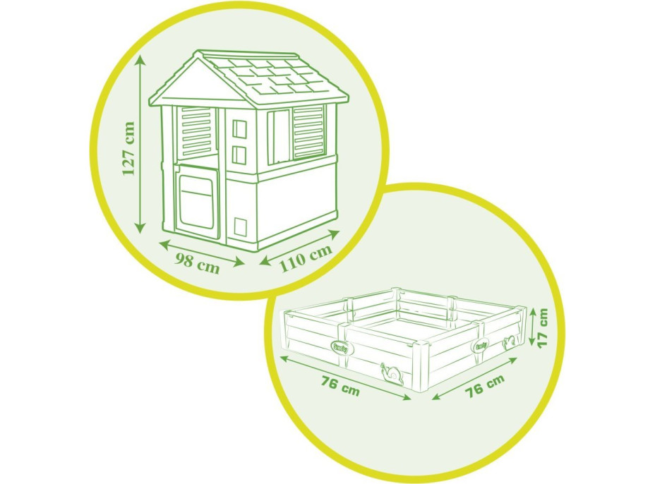SMOBY Zahradní domeček s pískovištěm/zahrádkou