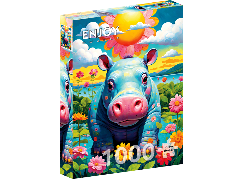 ENJOY Puzzle Sluníčkový hrošík 1000 dílků