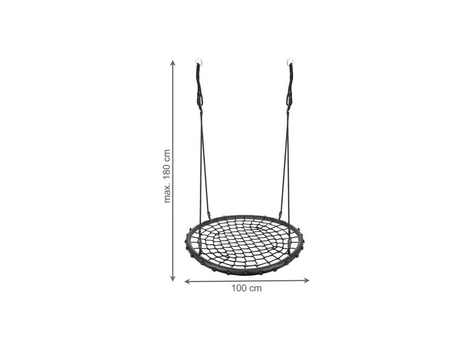 Houpačka Čapí hnízdo 100 cm - černá