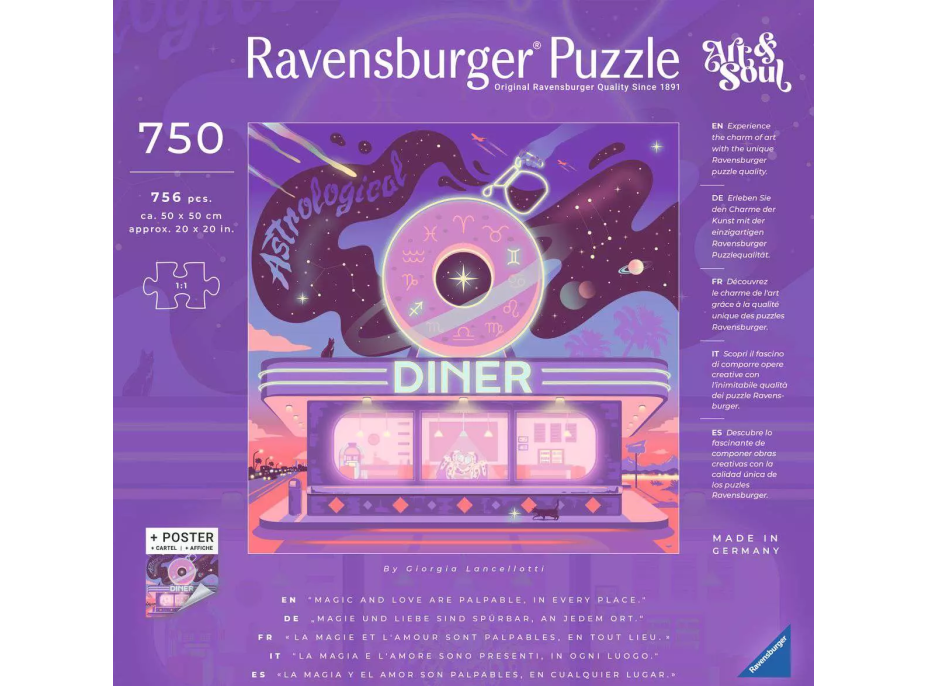 RAVENSBURGER Čtvercové puzzle Art & Soul: Astrologická jídelna 750 dílků