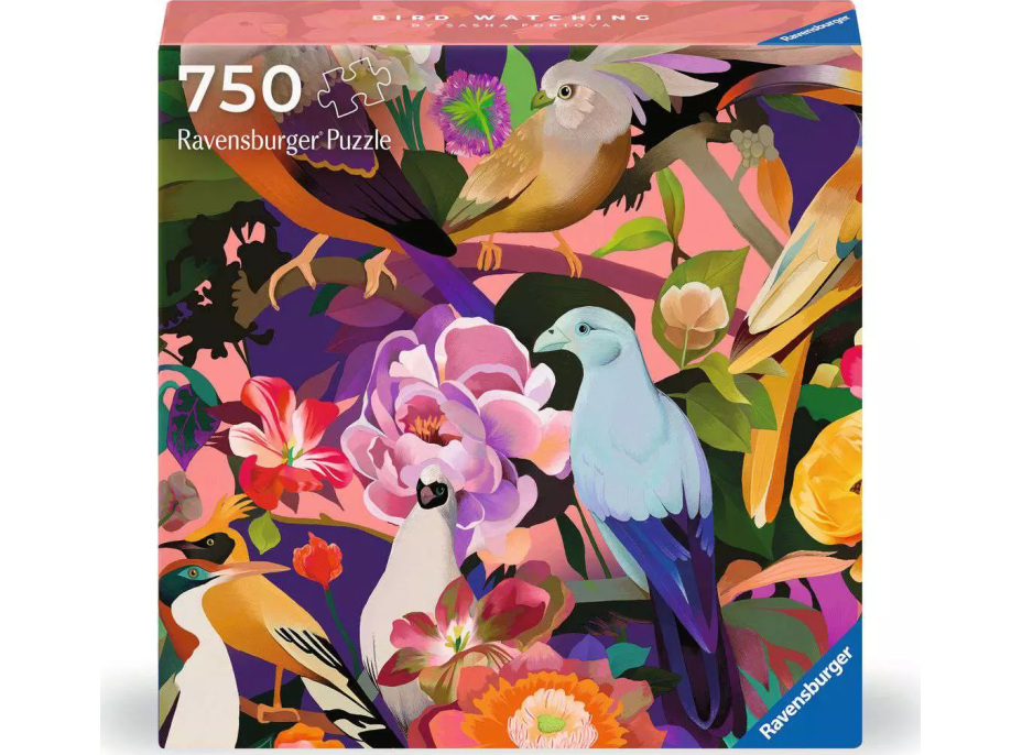 RAVENSBURGER Čtvercové puzzle Art & Soul: Pozorování ptáků 750 dílků