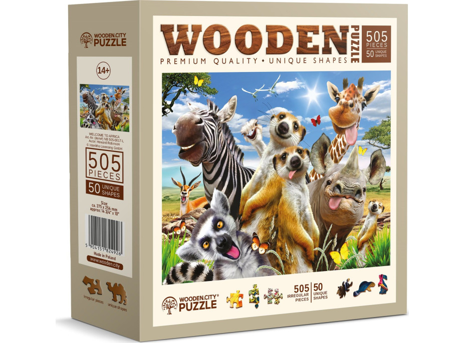 WOODEN CITY Dřevěné puzzle Vítejte v Africe 505 dílků