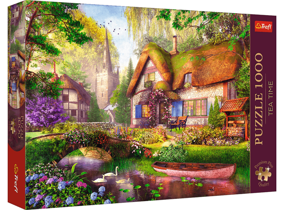 TREFL Puzzle Premium Plus Tea Time: Dřevěná chata 1000 dílků