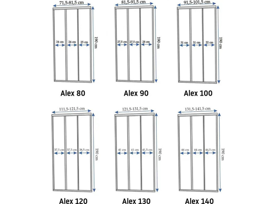 Sprchové dveře Rea ALEX 120 cm - broušené zlaté