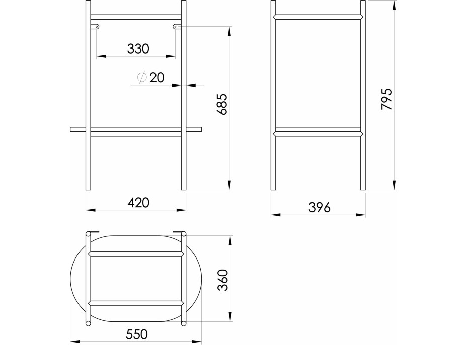 Sapho PUNO podstavec pod umyvadlo 550x795x396mm, zlato mat SKA590-5