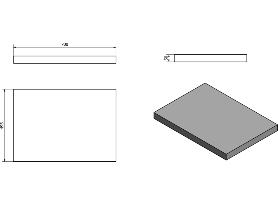 Sapho AVICE deska 70x50cm, dub Rover AV074