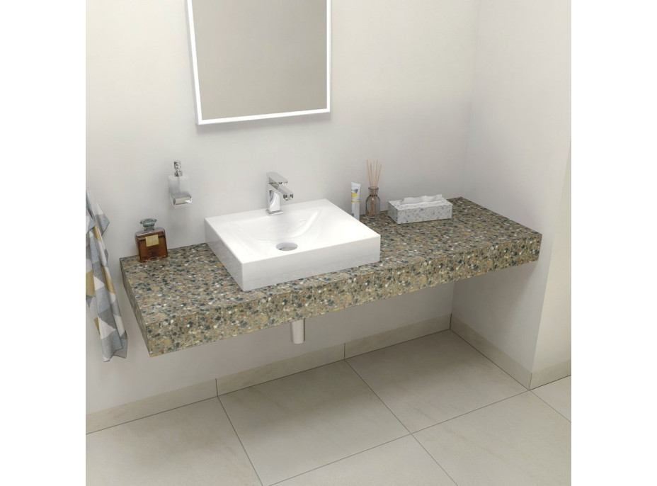 Sapho TAILOR rockstone deska 130x50 cm, provedení límce L TR130L