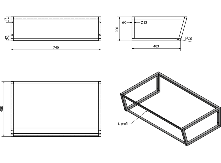 Sapho SKA konzole pod umyvadlo 750x200x460mm, bílá mat SKA212