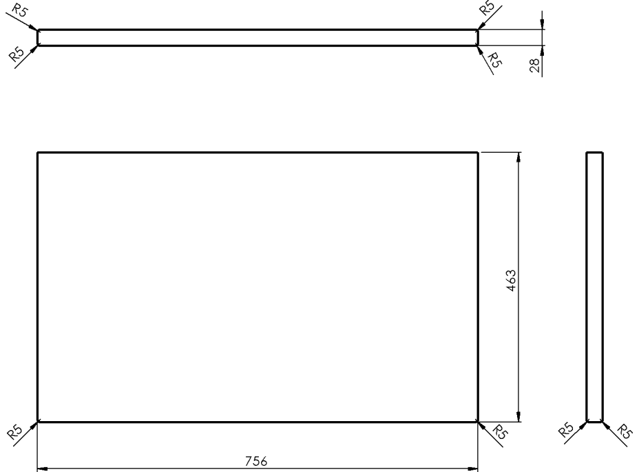 Sapho WOODY deska 756x28x463mm, masiv přírodní dub WDS750-70