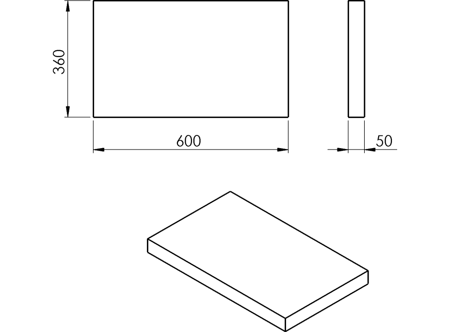 Sapho AVICE deska 60x36cm, dub Rover AV0664