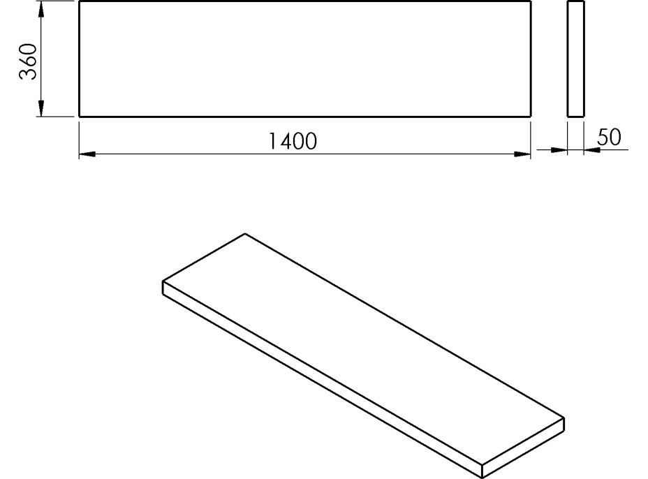 Sapho AVICE deska 140x36cm, dub tmavý AV14611