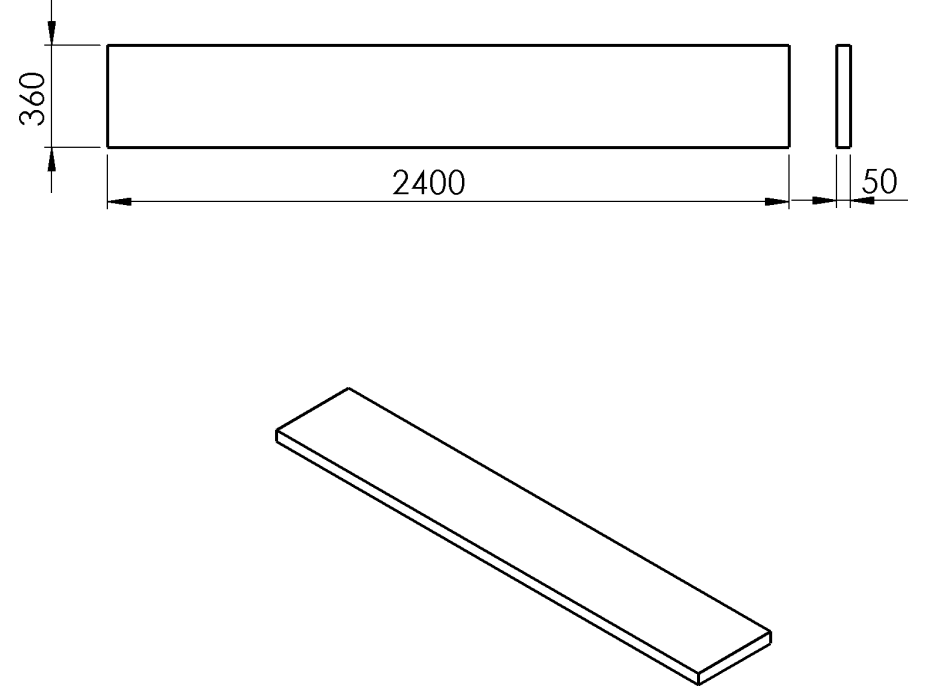 Sapho AVICE deska 240x36cm, dub Rover AV2464