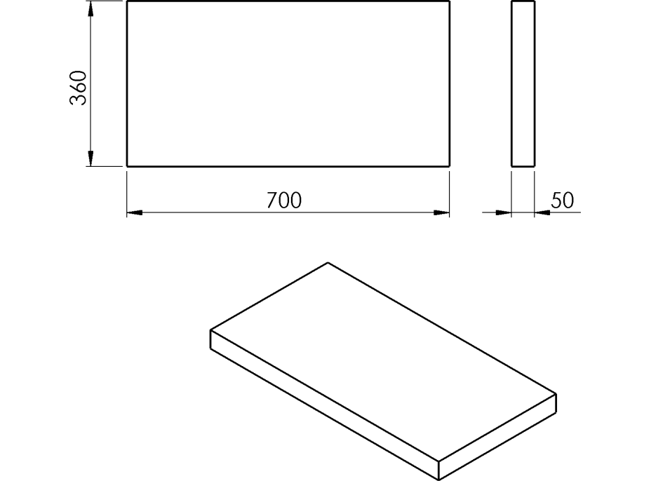 Sapho AVICE deska 70x36cm, dub Rover AV0764