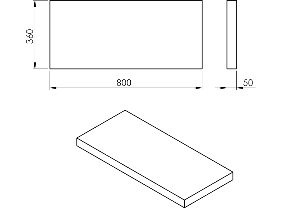 Sapho AVICE deska 80x36cm, dub Rover AV0864