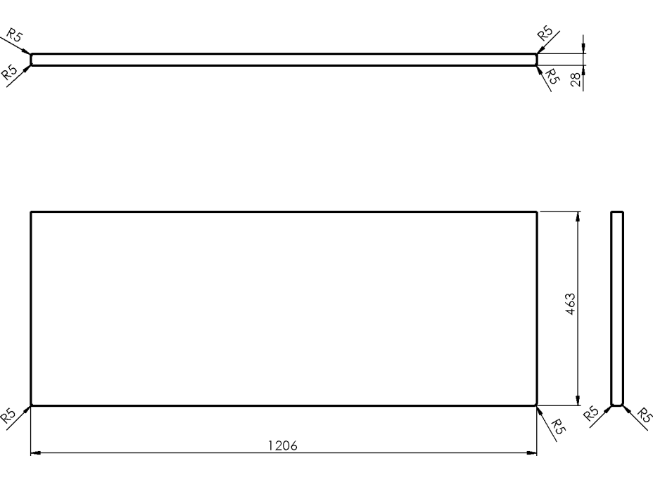 Sapho WOODY deska 1206x28x463mm, masiv přírodní dub WDS120-70