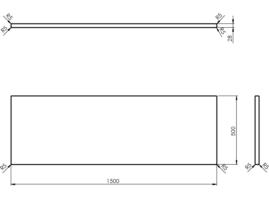 Sapho WOODY deska 1500x28x500mm, masiv přírodní dub WD150-70