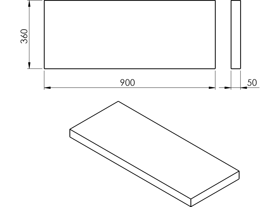 Sapho AVICE deska 90x36cm, dub Rover AV0964