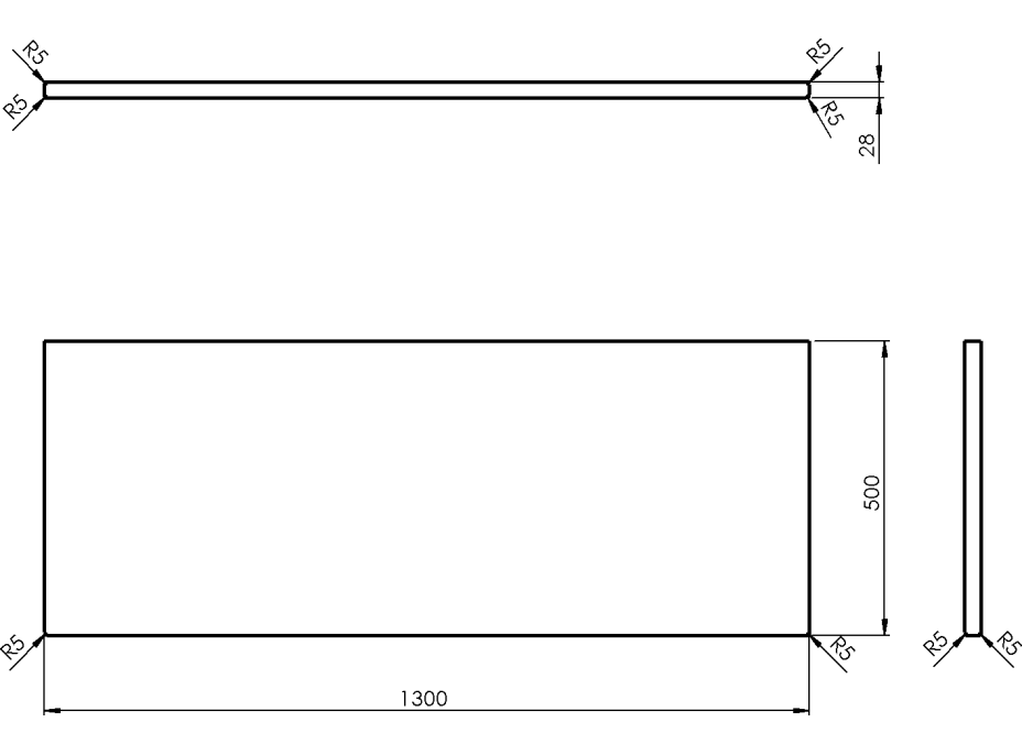 Sapho WOODY deska 1300x28x500mm, masiv přírodní dub WD130-70