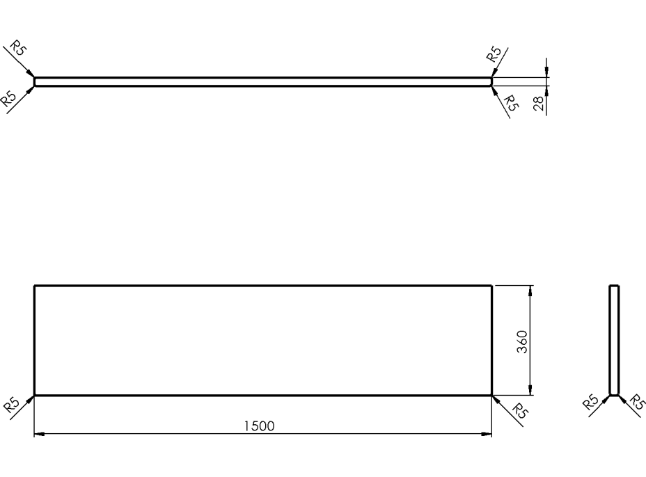 Sapho WOODY deska 1500x28x360mm, masiv přírodní dub WD156-70